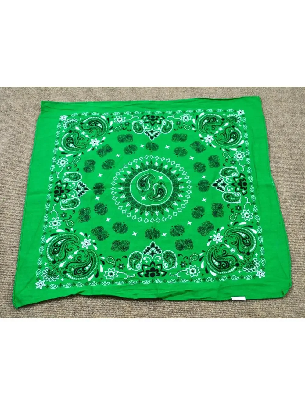 Vintage Green Pattern Print Paisley Bandana